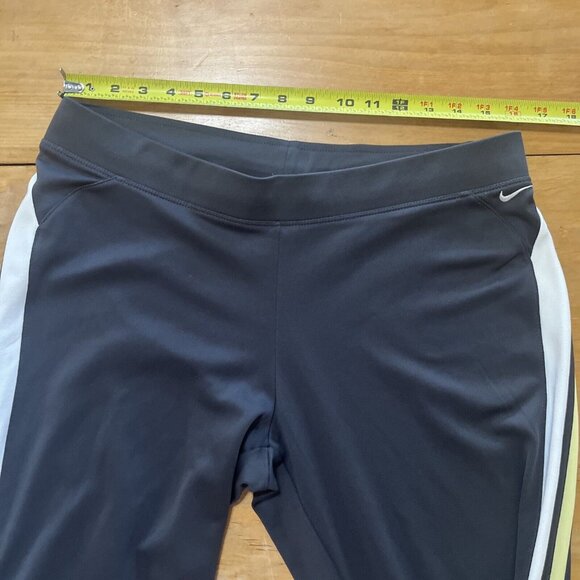 Nike Women’s Sz L Track Sweat Pants Gray W/ Yellow & White Stripes Straight Leg - Picture 5 of 11